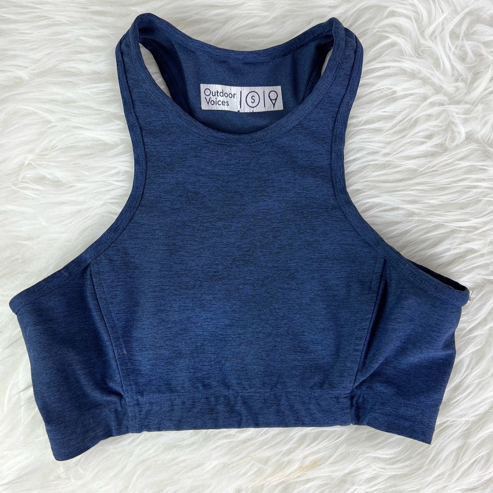 Outdoor Voices Athena Racerback Sports Bra Heather Blue Size Small